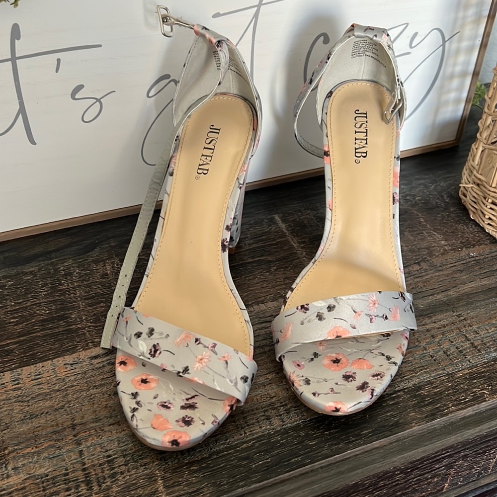 Floral high heel sandals